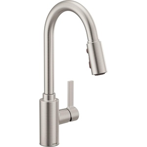 image:imageMoen Genta LX OneHandle Modern Kitchen Faucet with Pull Down Sprayer High Arc Reflex Docking Head and Power Boost for a Faster Clean Chrome 7882Spot Resist Stainless