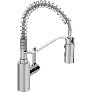 image:imageMoen Genta LX Spring Faucet with Power Boost Modern Kitchen Faucet with OneHandle PreRinse Easy Installation Chrome 5926Chrome