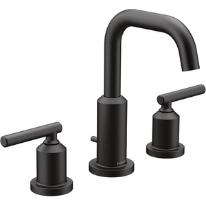 image:imageMoen Gibson Brushed Nickel TwoHandle Adjustable Widespread High Arc Modern Bathroom Sink Faucet Valve Required T6142BNMatte Black