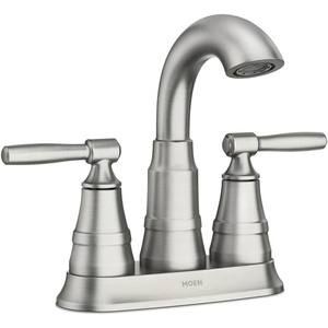 image:imageMoen Halle Spot Resist Brushed Nickel TwoHandle Centerset Bathroom Sink Faucet with Drain Assembly 84971SRNSpot Resist Brushed Nickel