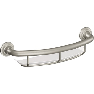 image:imageMoen Home Care Bathroom Safety 16 Inch Handicap Grab Bar for Bathtub and Shower with Storage Shelf Elderly Assistance Product Brushed Nickel R2356DBNBrushed Nickel