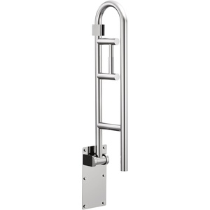 image:imageMoen Home Care Bathroom Safety 30 Inch Stainless Steel Flip Up Bathroom HandicapGrab Bar with Toilet Paper Holder Elderly Assistance Product R8962FDPeened