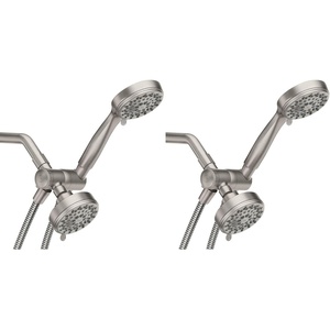 image:imageMoen Ignite Brushed Nickel FiveFunction 334 Diameter 5Function Shower Spray Head with Handheld Showerhead 20016SRNPack of 2