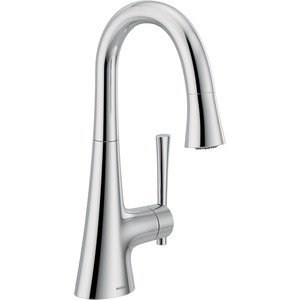 image:imageMoen Kurv Collection Chrome OneHandle Pulldown Bar Faucet with Power Clean Featuring Reflex 6126Chrome
