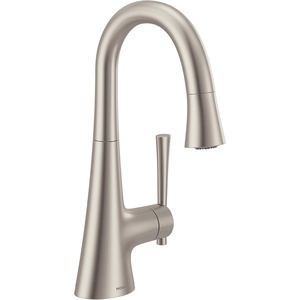 image:imageMoen Kurv Collection Chrome OneHandle Pulldown Bar Faucet with Power Clean Featuring Reflex 6126Stainless