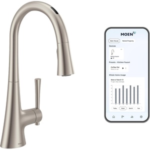 image:imageMoen Kurv Polished Nickel Pulldown Kitchen Faucet Featuring Power Boost and Reflex Transitional Kitchen Faucet OneHandle Easy Installation 9126NLSpot Resist Stainless