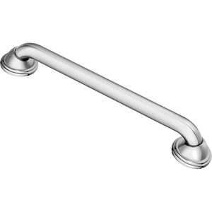 image:imageMoen LR8724D2CH Bathroom Safety 24Inch Designer Stainless Steel Grab Bar with Concealed Screws ChromeChrome