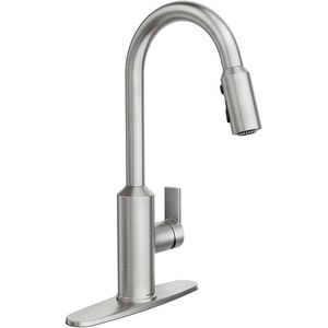 image:imageMoen Meena One Handle Kitchen Faucet with Pull Down Sprayer High Arc Kitchen Sink Faucet Featuring Reflex System and Duralock Quick Connect Spot Resist Stainless 87270SRSSpot Resist Stainless