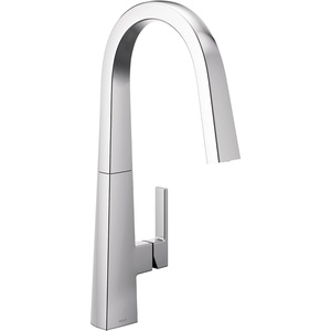 image:imageMoen Nio Matte Black OneHandle Pulldown Kitchen Faucet with Power Clean Accent Handle Included for Customizing S75005BLChrome