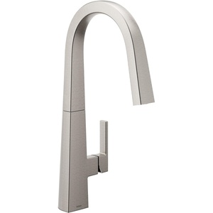 image:imageMoen Nio Matte Black OneHandle Pulldown Kitchen Faucet with Power Clean Accent Handle Included for Customizing S75005BLSpot Resist Stainless