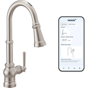 image:imageMoen Paterson Spot Resist Stainless Water Filtration OneHandle High Arc Pulldown Kitchen Faucet Water Filter for Sink Faucet Sold Separately FS72003SRSSpot Resist Stainless