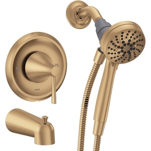 image:imageMoen Ronan Bronzed Gold SingleHandle Modern Tub and Shower Faucet with Handheld Rain Shower Spray Head Shower Handle Tub Spout and Valve 82021BZGBronzed Gold