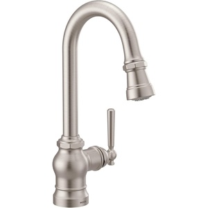 image:imageMoen S52003SRS Paterson OneHandle Pulldown Bar Faucet with Power Clean Includes Interchangeable Handle Spot Resist StainlessSpot Resist Stainless