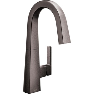 image:imageMoen S55005BL Nio OneHandle Bar Faucet Includes Secondary Finish Handle Option Matte BlackBlack Stainless