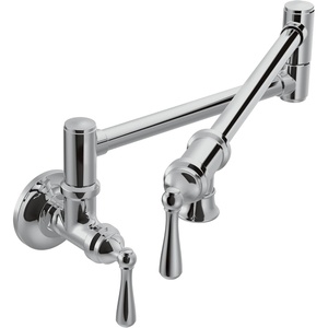 image:imageMoen S664 Traditional Wall Mount Swing Arm Folding Pot Filler Kitchen Faucet ChromeChrome