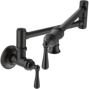 image:imageMoen S664 Traditional Wall Mount Swing Arm Folding Pot Filler Kitchen Faucet ChromeMatte Black