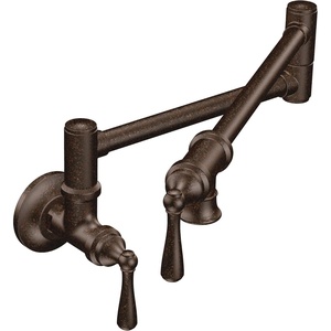 image:imageMoen S664 Traditional Wall Mount Swing Arm Folding Pot Filler Kitchen Faucet ChromeOil Rubbed Bronze