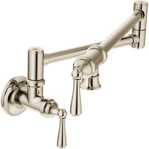 image:imageMoen S664 Traditional Wall Mount Swing Arm Folding Pot Filler Kitchen Faucet ChromePolished Nickel