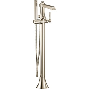 image:imageMoen S931 Flara OneHandle Freestanding Floor Mount Tub Filler with Handshower ChromePolished Nickel