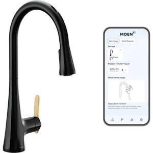 image:imageMoen Sinema Matte Black 3in1 Water Filtration OneHandle Pulldown Kitchen Faucet FS7235BL with Moen F9800 Advanced Carbon Water Filtration SystemMatte Black