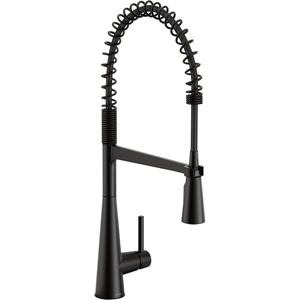 image:imageMoen Sleek Chrome OneHandle Touchless High Arc Pulldown Kitchen Faucet Modern Spring Kitchen Sink Faucet with Pulldown Sprayer Head and Wave Motion Sensor 5925EWCMatte Black