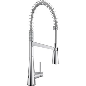 image:imageMoen Sleek Chrome OneHandle Touchless High Arc Pulldown Kitchen Faucet Modern Spring Kitchen Sink Faucet with Pulldown Sprayer Head and Wave Motion Sensor 5925EWCChrome