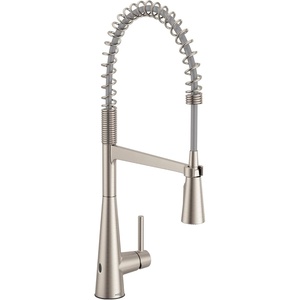 image:imageMoen Sleek Chrome OneHandle Touchless High Arc Pulldown Kitchen Faucet Modern Spring Kitchen Sink Faucet with Pulldown Sprayer Head and Wave Motion Sensor 5925EWCSpot Resist Stainless