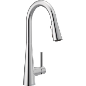 image:imageMoen Sleek Matte Black Pulldown Kitchen Faucet Featuring Pull Down Sprayer with Power Boost High Arc Modern Kitchen Faucet OneHandle Easy Installation 7864BLChrome