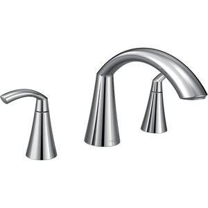 image:imageMoen T373 Glyde Chrome TwoHandle high arc Roman tub FaucetChrome