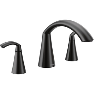 image:imageMoen T373 Glyde Chrome TwoHandle high arc Roman tub FaucetMatte Black