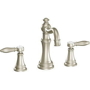 image:imageMoen TS42108BL Weymouth TwoHandle Lever Handle Bathroom Faucet Trim Kit Valve Required Matte BlackBrushed Nickel