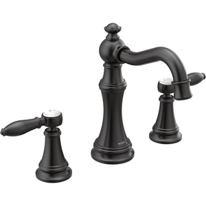 image:imageMoen TS42108BL Weymouth TwoHandle Lever Handle Bathroom Faucet Trim Kit Valve Required Matte BlackMatte Black