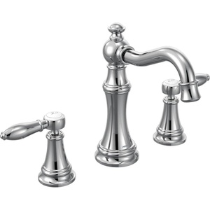 image:imageMoen TS42108BL Weymouth TwoHandle Lever Handle Bathroom Faucet Trim Kit Valve Required Matte BlackPolished Nickel
