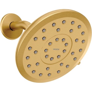 image:imageMoen Verso EcoPerformance Infiniti Dial Round Rain Shower Head 7Inch Diameter Spray Head Matte Black 220R7EPBLBrushed Gold