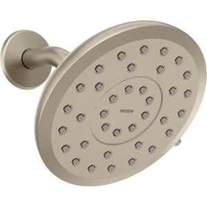 image:imageMoen Verso EcoPerformance Infiniti Dial Round Rain Shower Head 7Inch Diameter Spray Head Matte Black 220R7EPBLBrushed Nickel