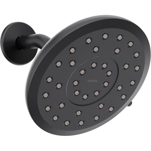 image:imageMoen Verso Infiniti Dial Round Rain Shower Head 7Inch Diameter Spray Head Matte Black 220R7BLMatte Black