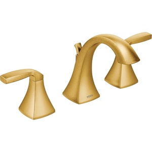 image:imageMoen Voss Brushed Nickel Contemporary TwoHandle Widespread Bathroom Sink Faucet Trim Kit for Adjustable 3Hole Installations Valve Required T6905BNBrushed Gold