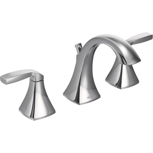 image:imageMoen Voss Brushed Nickel Contemporary TwoHandle Widespread Bathroom Sink Faucet Trim Kit for Adjustable 3Hole Installations Valve Required T6905BNChrome