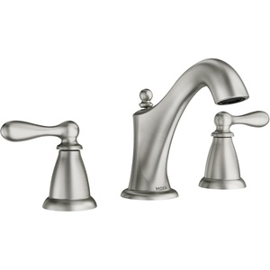 image:imageMoen WS84440SRN TwoHandle High Arc Bathroom Faucet Spot Resist Brushed NickelSpot Resist Brushed Nickel