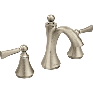 image:imageMoen Wynford Chrome TwoHandle Widespread HighArc Bathroom Faucet with Lever Handles Valve Required T4520Brushed Nickel