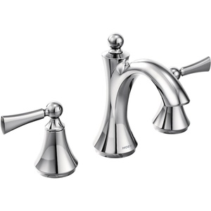 image:imageMoen Wynford Chrome TwoHandle Widespread HighArc Bathroom Faucet with Lever Handles Valve Required T4520Chrome