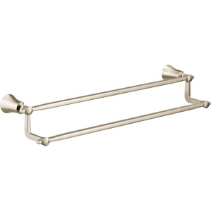 image:imageMoen YB0322CH Flara 24Inch Double Towel Bar ChromePolished Nickel
