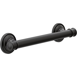 image:imageMoen YG6412BL Bathroom Safety 12Inch Stainless Steel Traditional Bathroom Grab BarMatte Black