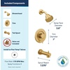 image:imageMoen Align Brushed Gold EcoPerformance Pressure Balancing Modern Tub and Shower Trim Kit with Showerhead Lever Handle and Tub Spout Valve Required T2193EPBGBrushed Gold