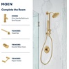 image:imageMoen Align Brushed Gold EcoPerformance Pressure Balancing Modern Tub and Shower Trim Kit with Showerhead Lever Handle and Tub Spout Valve Required T2193EPBGBrushed Gold