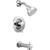 image:imageMoen Align Chrome PosiTemp Pressure Balancing Modern Tub and Shower Trim Kit Featuring Shower Head Lever Handle and Tub Spout Valve Required T2193Chrome