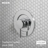 image:imageMoen Align Matte Black PosiTemp Pressure Balancing EcoPerformance Modern Shower Trim Kit Valve Required T2192EPBLChrome