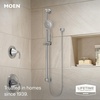 image:imageMoen Brushed Nickel High Single Function Pressure Handheld Showerhead with 69InchLong Hose and 24Inch Slide Bar 3668EPBNChrome