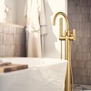 image:imageMoen Cia Brushed Gold One Handle Freestanding Floor Mount Tub Filler with Handshower 615BGBrushed Gold