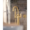 image:imageMoen Cia Brushed Gold One Handle Freestanding Floor Mount Tub Filler with Handshower 615BGMatte Black